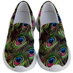 Peacock-feathers-color-plumage Kids Lightweight Slip Ons by Celenk
