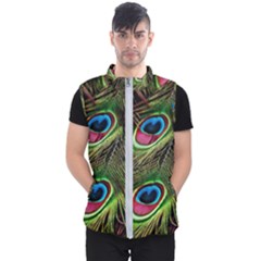 Peacock-feathers-color-plumage Men s Puffer Vest by Celenk