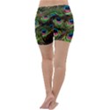 Peacock-feathers-color-plumage Lightweight Velour Yoga Shorts View4