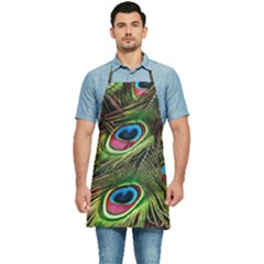 Peacock-feathers-color-plumage Kitchen Apron by Celenk