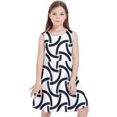 Background-black White Kids  Skater Dress by nateshop