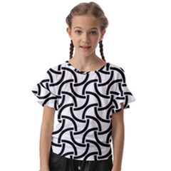 Background-black White Kids  Cut Out Flutter Sleeves