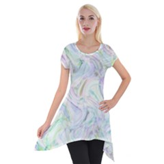 Background-design Short Sleeve Side Drop Tunic by nateshop