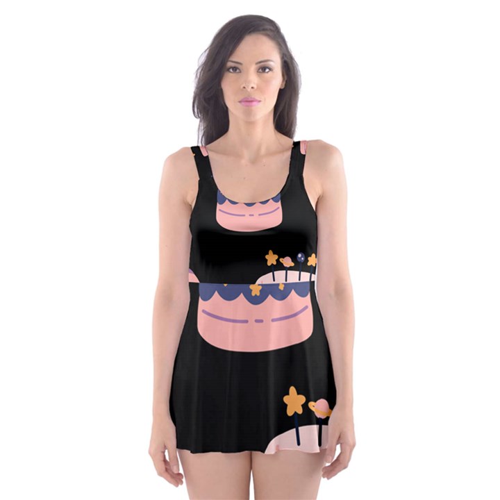 Birthday-cake Skater Dress Swimsuit