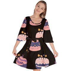 Birthday-cake Velour Kimono Dress by nateshop