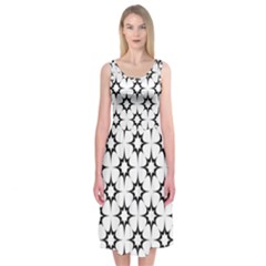 Black-white Midi Sleeveless Dress by nateshop