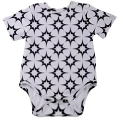 Black-white Baby Short Sleeve Onesie Bodysuit by nateshop