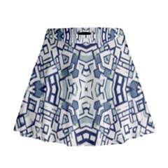 Blue-design Mini Flare Skirt by nateshop