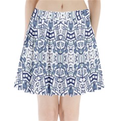 Blue-design Pleated Mini Skirt by nateshop