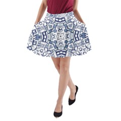 Blue-design A-line Pocket Skirt by nateshop