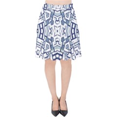 Blue-design Velvet High Waist Skirt by nateshop