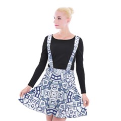 Blue-design Suspender Skater Skirt by nateshop
