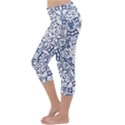 Blue-design Lightweight Velour Capri Yoga Leggings View2