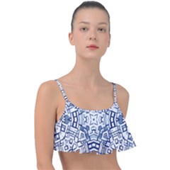 Blue-design Frill Bikini Top by nateshop