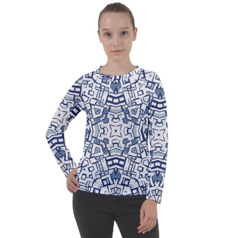 Blue-design Women s Long Sleeve Raglan Tee by nateshop