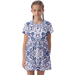 Blue-design Kids  Asymmetric Collar Dress by nateshop