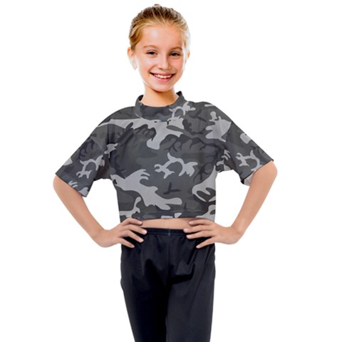 Camouflage Kids Mock Neck Tee by nateshop