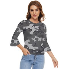 Camouflage Bell Sleeve Top