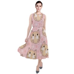 Cat-cats Round Neck Boho Dress by nateshop