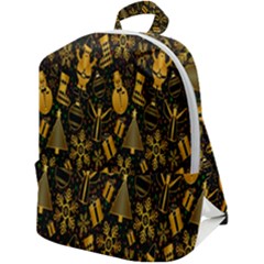 Christmas Gold Zip Up Backpack