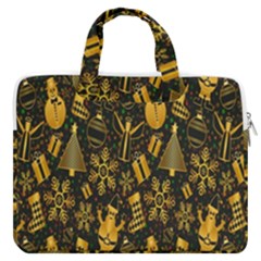 Christmas Gold MacBook Pro 13  Double Pocket Laptop Bag