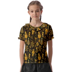 Christmas Gold Kids  Frill Chiffon Blouse