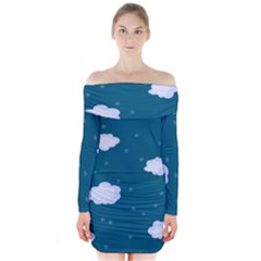 Clouds Long Sleeve Off Shoulder Dress by nateshop