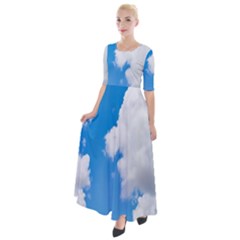 Cloudy Half Sleeves Maxi Dress by nateshop