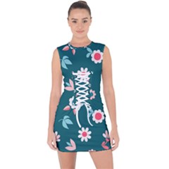 Cute Lace Up Front Bodycon Dress by nateshop