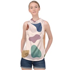 Element High Neck Satin Top by nateshop