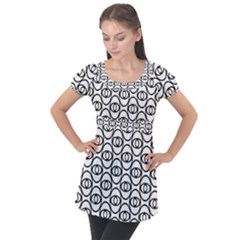 Ellipse Puff Sleeve Tunic Top by nateshop