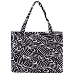 Animal-peacock,white Black Mini Tote Bag by nateshop