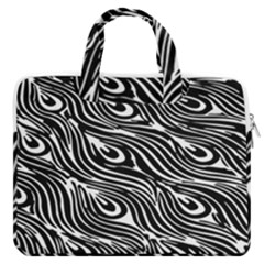 Animal-peacock,white Black Macbook Pro 16  Double Pocket Laptop Bag 