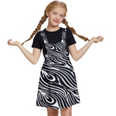 Animal-peacock,white Black Kids  Apron Dress