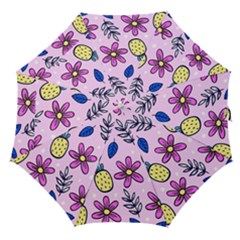 Flowers Purple Straight Umbrellas by nateshop