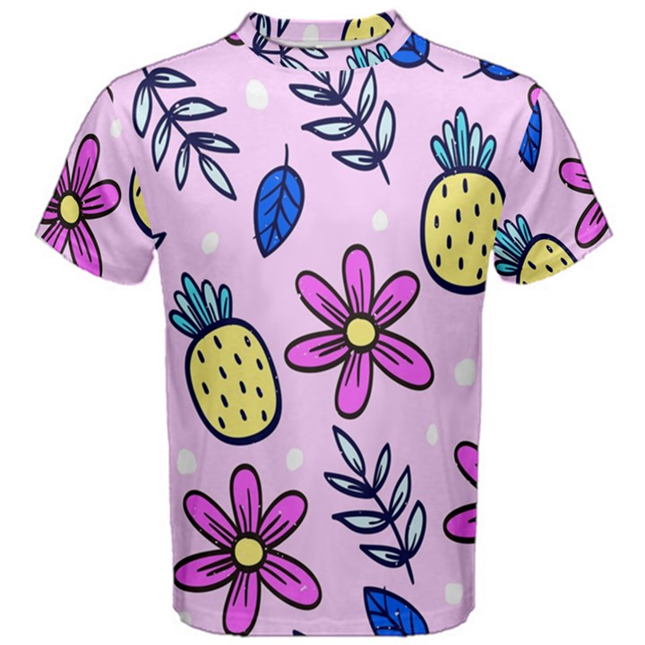 Flowers purple Men s Cotton Tee