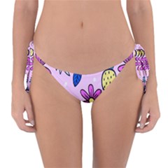 Flowers Purple Reversible Bikini Bottom