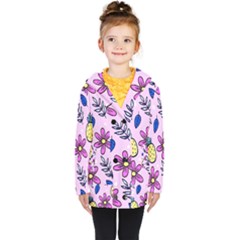 Flowers Purple Kids  Double Breasted Button Coat by nateshop