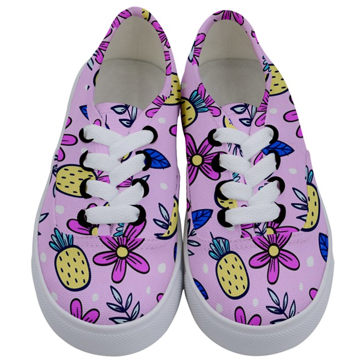 Flowers purple Kids  Classic Low Top Sneakers