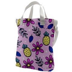 Flowers Purple Canvas Messenger Bag by nateshop