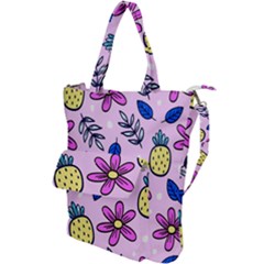 Flowers Purple Shoulder Tote Bag by nateshop
