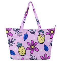 Flowers Purple Full Print Shoulder Bag by nateshop