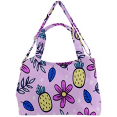 Flowers Purple Double Compartment Shoulder Bag by nateshop