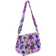 Flowers Purple Saddle Handbag by nateshop