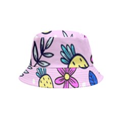 Flowers Purple Bucket Hat (kids) by nateshop