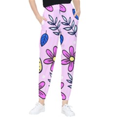 Flowers Purple Tapered Pants by nateshop