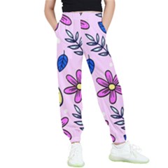 Flowers Purple Kids  Elastic Waist Pants by nateshop