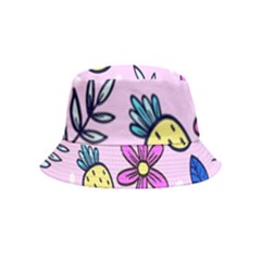 Flowers Purple Inside Out Bucket Hat (kids) by nateshop