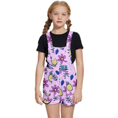 Flowers Purple Kids  Short Overalls by nateshop