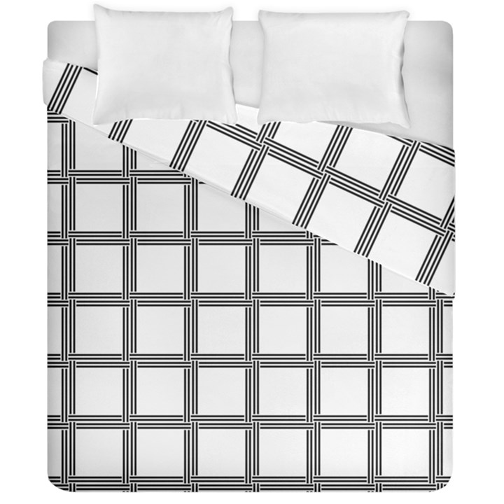 Grid Box Duvet Cover Double Side (California King Size)